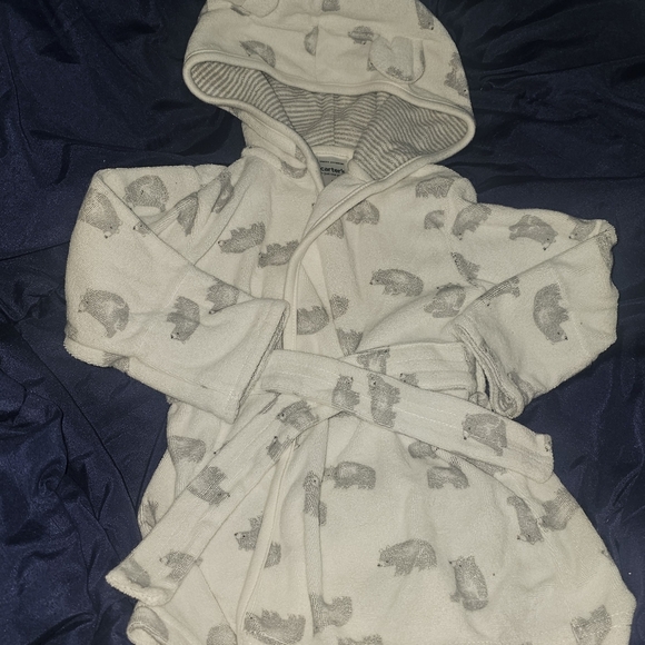 Carter's White and Gray Kids Pajama Robe - Picture 2 of 8
